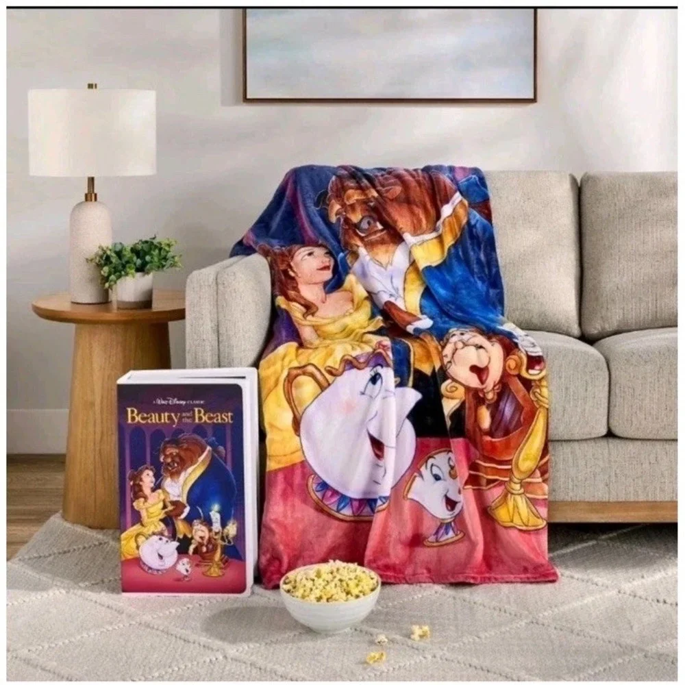 Disney Beauty and The Beast Oversized VHS Box Throw Blanket - 50